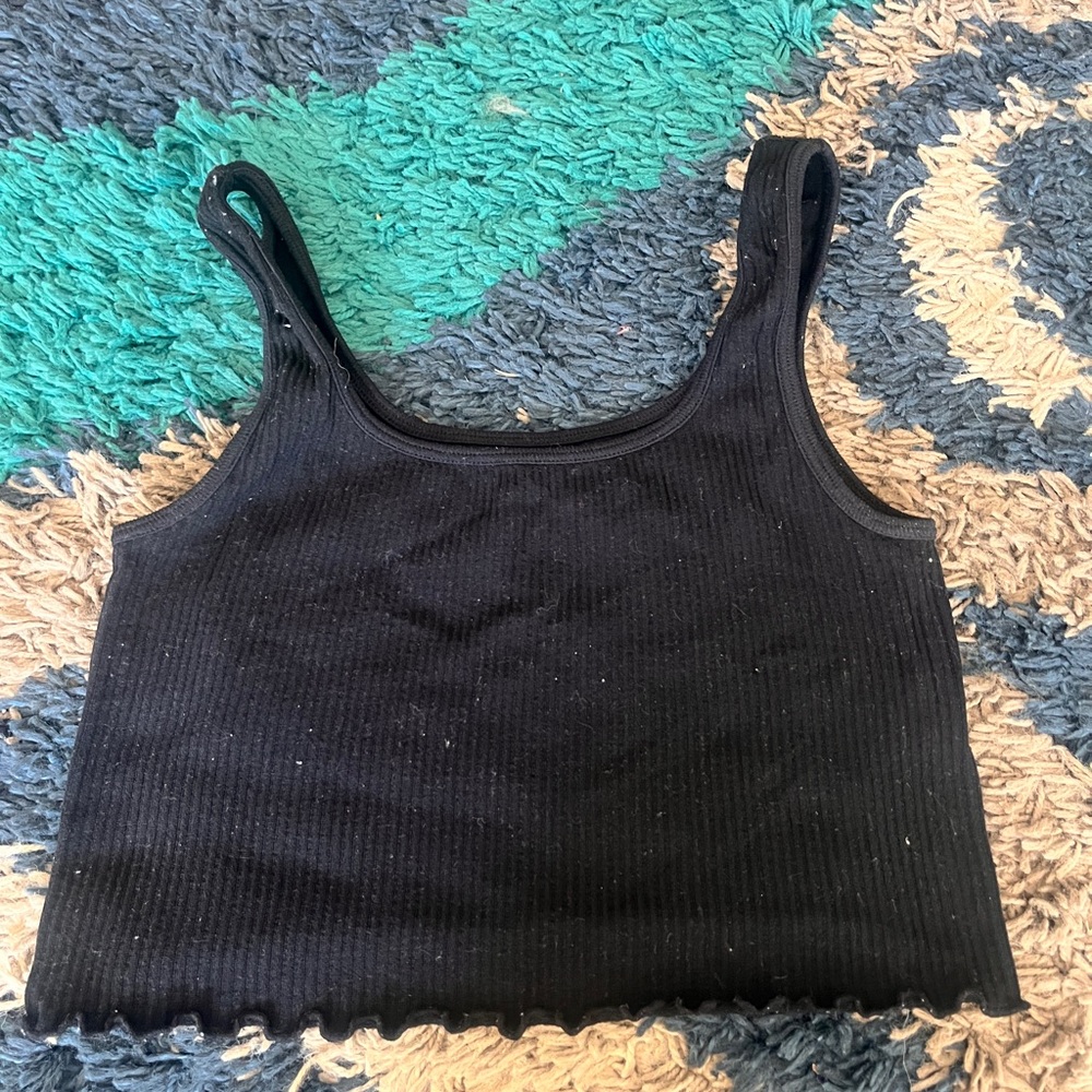 Aeropostale Black Ribbed Tank Top